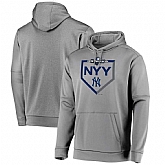 Men's New York Yankees Majestic 2019 Postseason Dugout Authentic Pullover Hoodie Gray,baseball caps,new era cap wholesale,wholesale hats